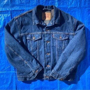Levi's Dark Blue Levi’s Trucker Jacket Denim Sherpa-Lined Jacket